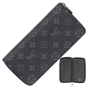 Zippy Wallet Vertical Round Zipper Monogram Eclipse Leather Long Wallet